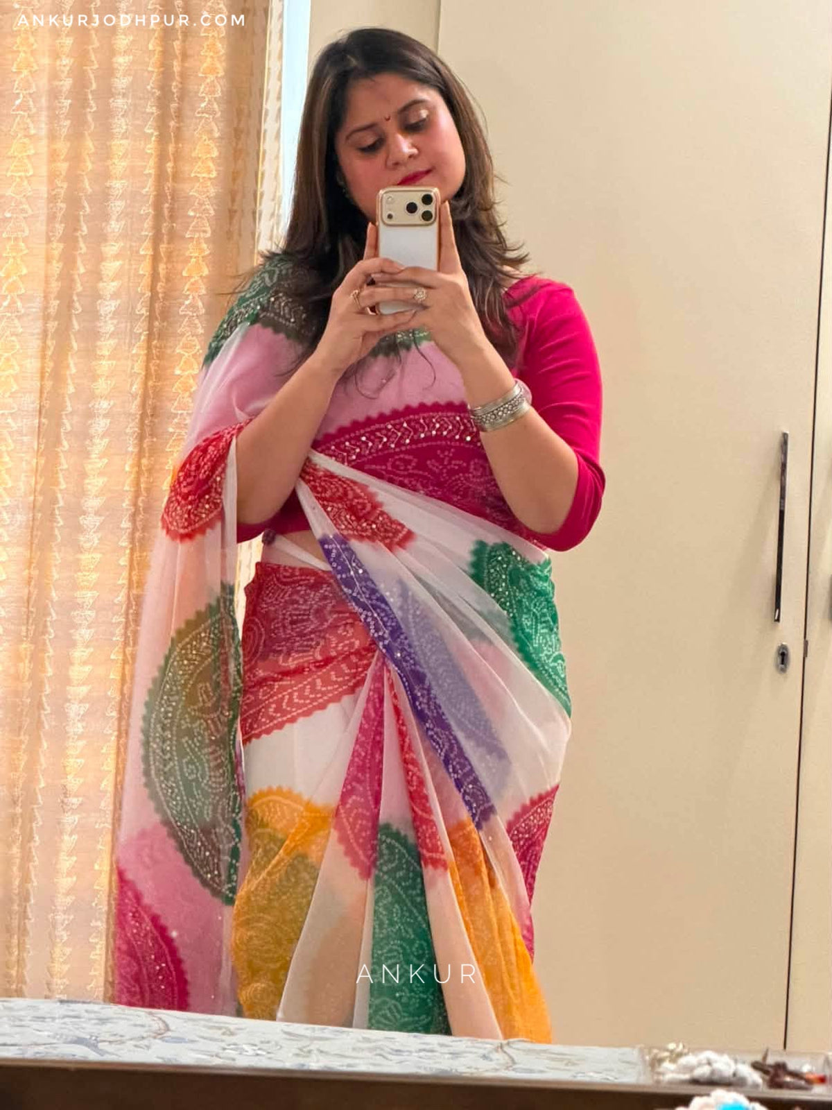 Jodhpuri RangBaandh Bandhani zari work Suhani