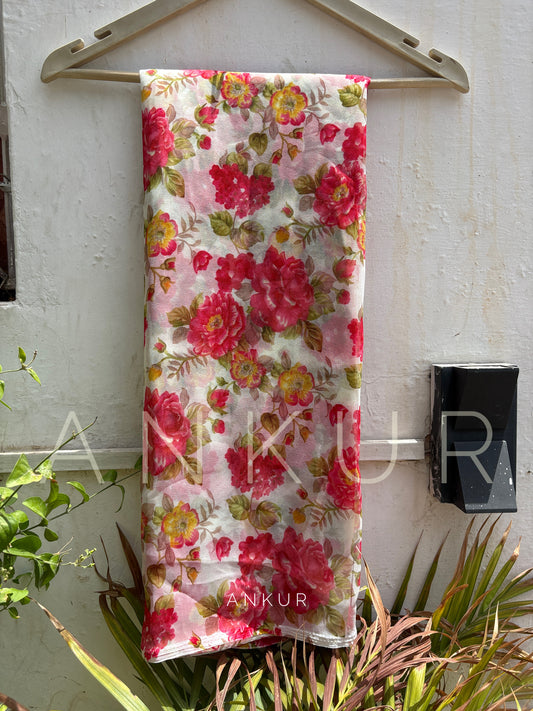 Cottage Red Flower Print