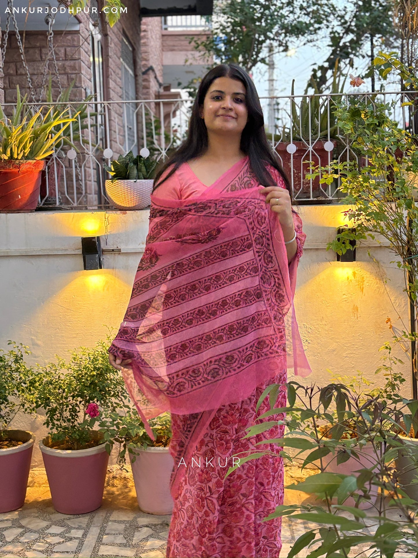 Flowery Cotton Design three Vintage Isha Chiffon