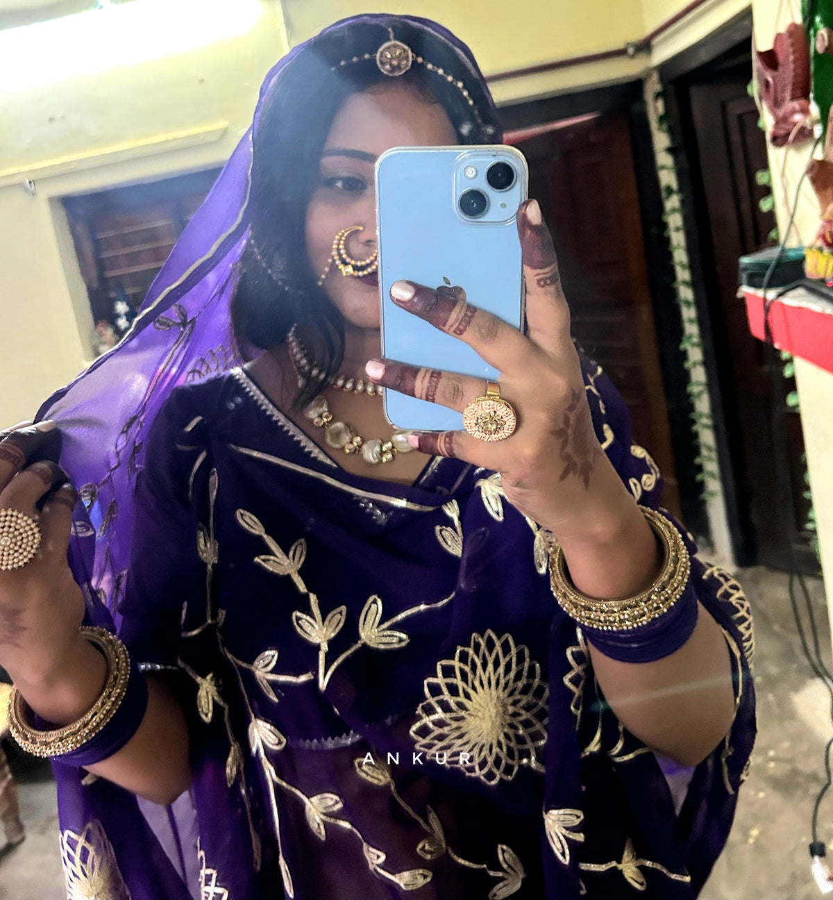 Purple in Jaal work Anvi