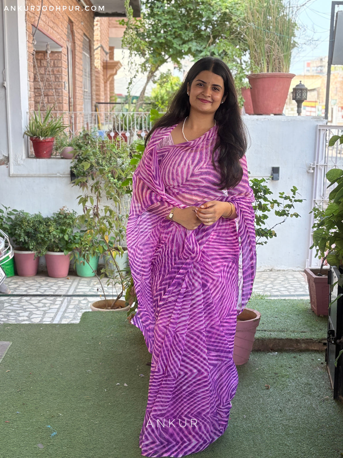 Sitara Work Lehriya Purple