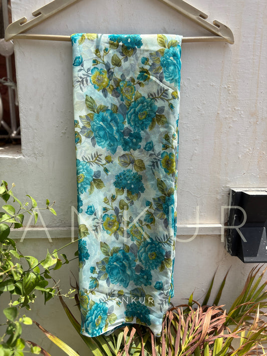 Cottage Blue Flower Print