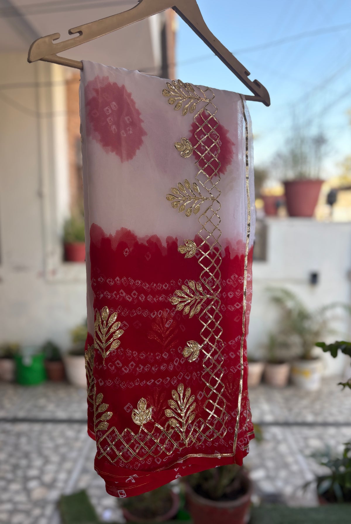 Faganiya Saree with Gotta patti border