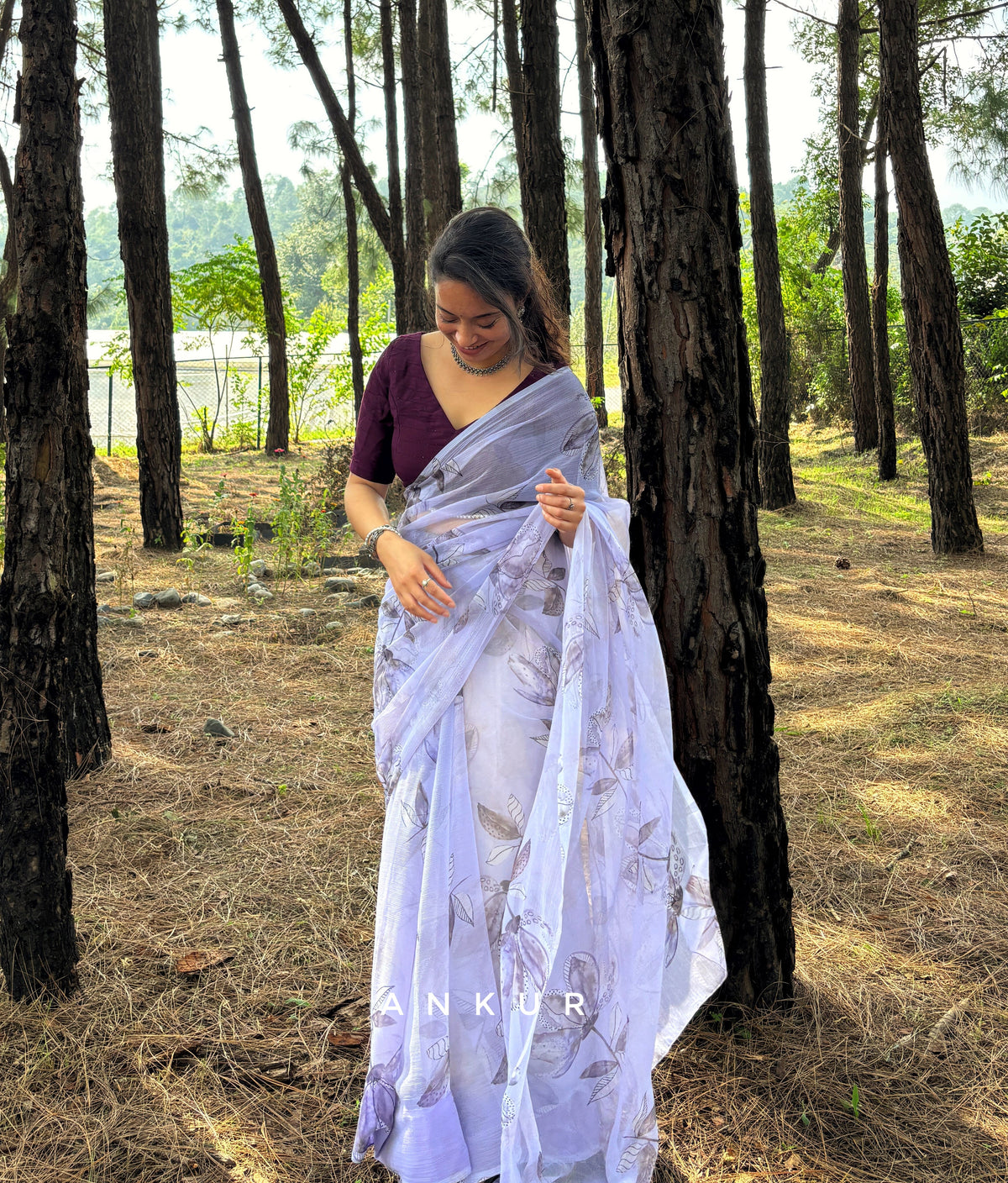 Lavender Sketch Vintage Isha Chiffon