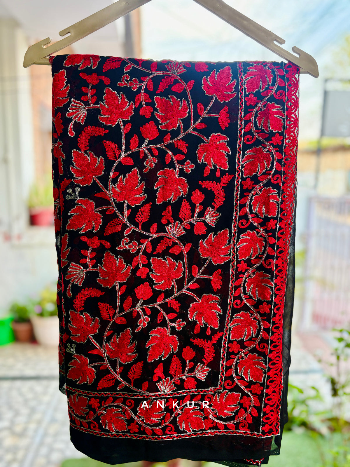Valentine Red Kashmiri Ari work