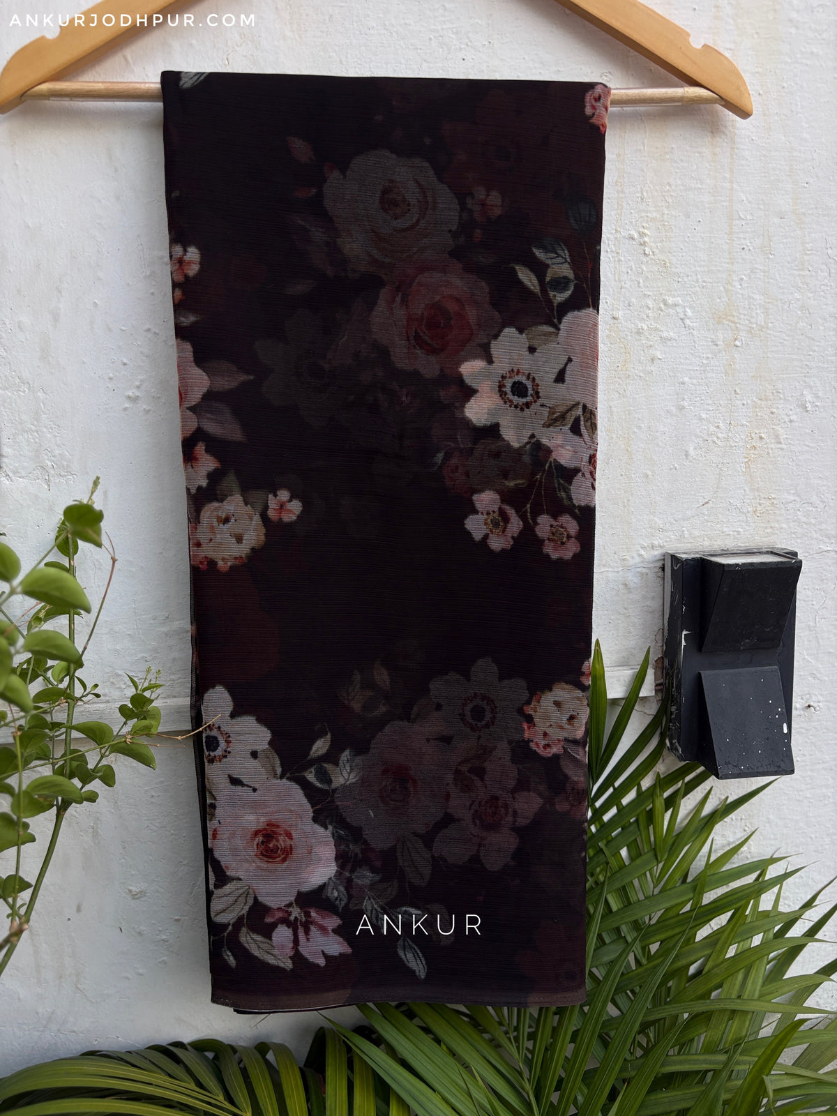 Soft Coffee Black Vintage Isha Chiffon