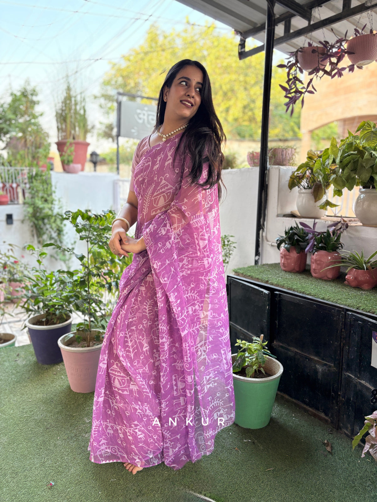 Tribal Violet Vintage Isha Chiffon