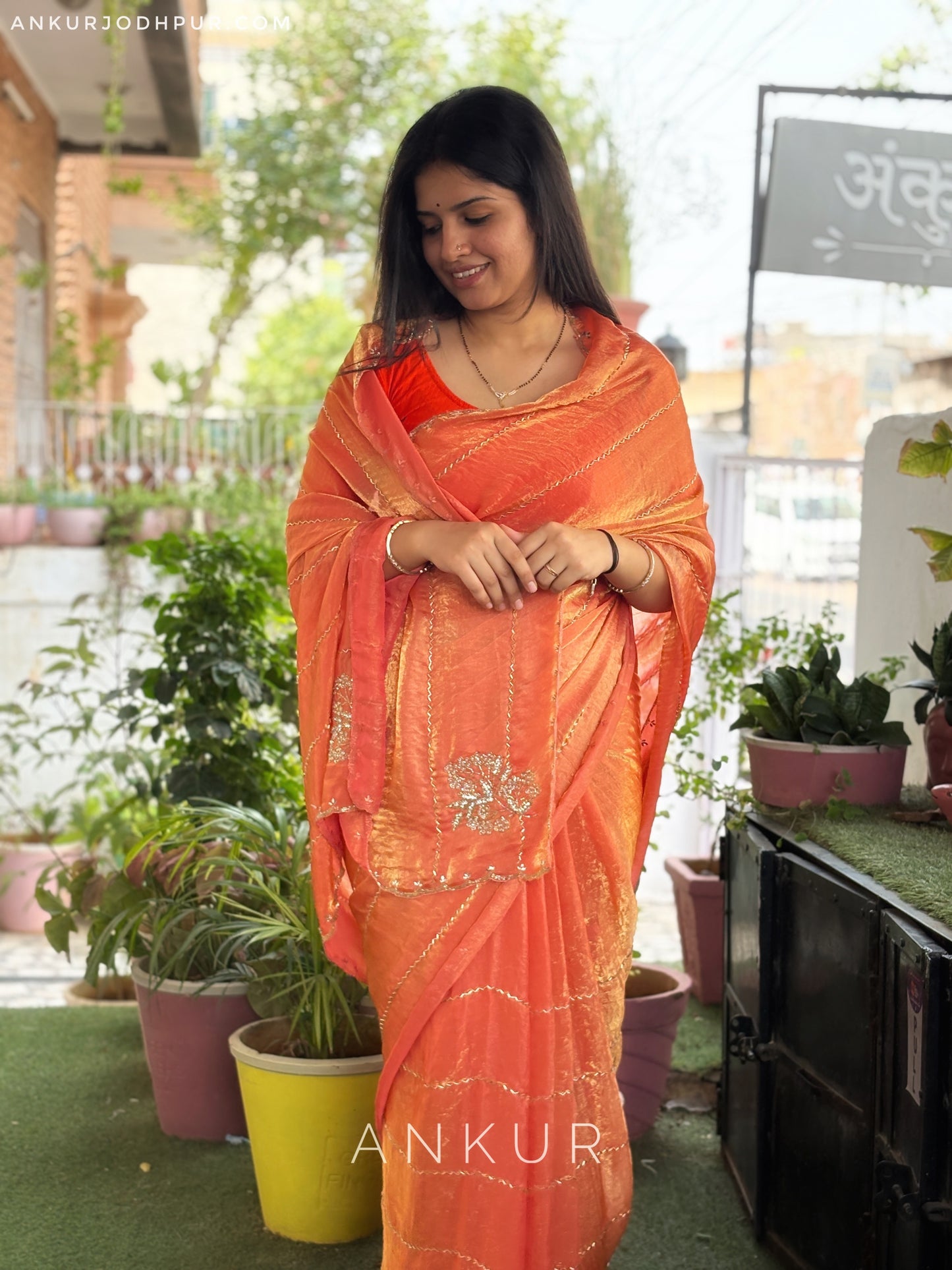 Saanjh Light Rust Orange Noor