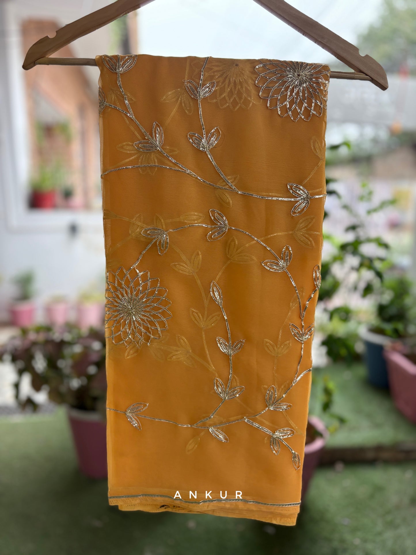 Mustard Yellow in Jaal work Anvi
