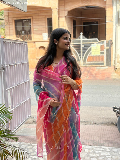 Colours of Tradition Vintage Isha Chiffon lehriya