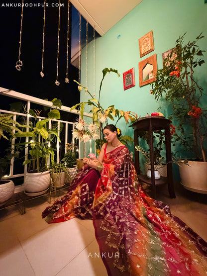 Wine tone multi Shade Yamini