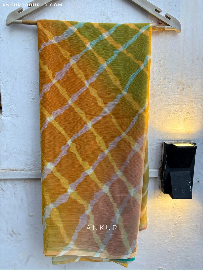 Mustard Yellow Vintage Isha Chiffon