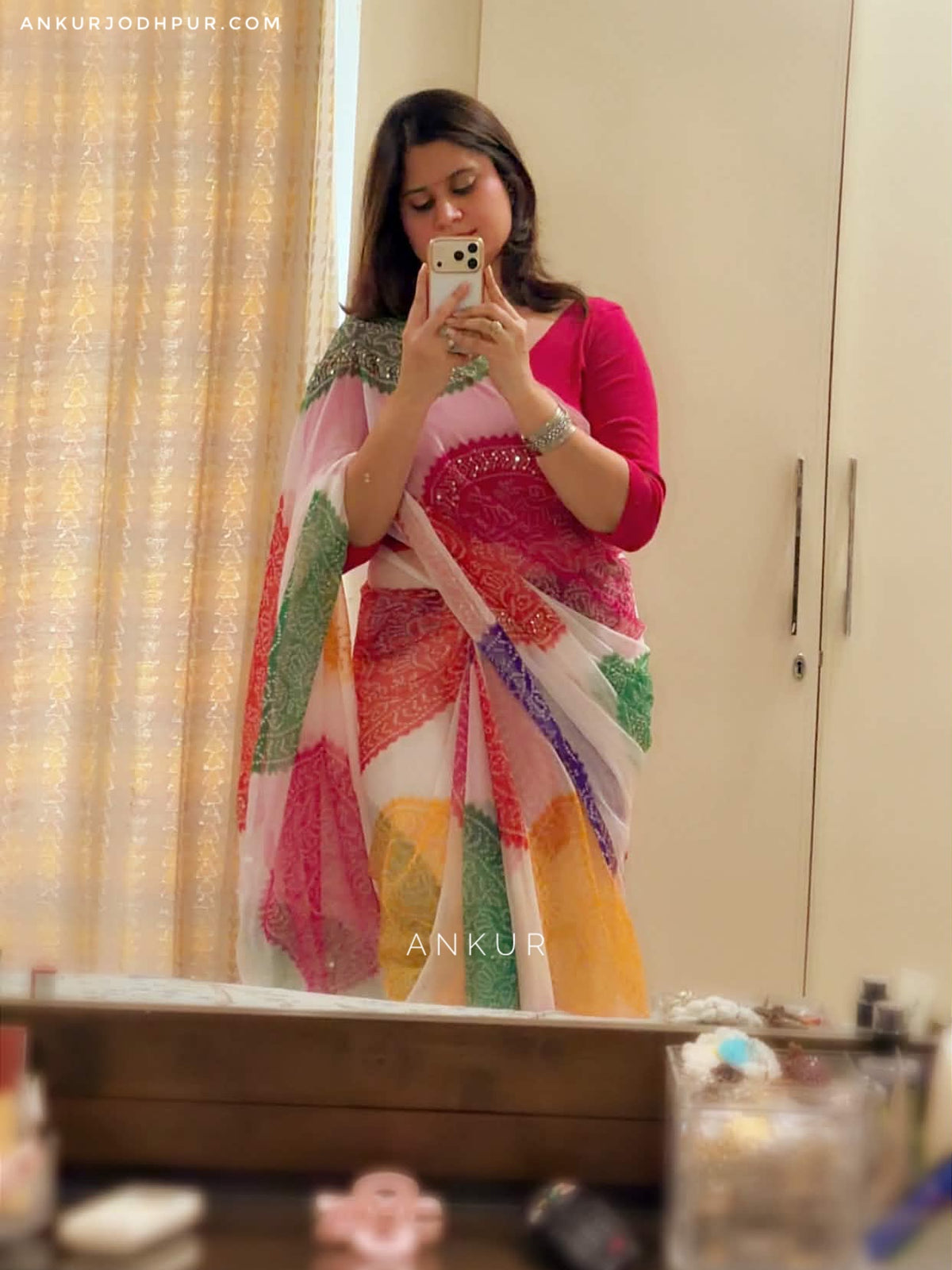 Jodhpuri RangBaandh Bandhani zari work Suhani