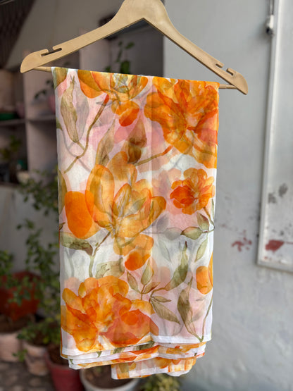 Natural Orange Forest Flower Print