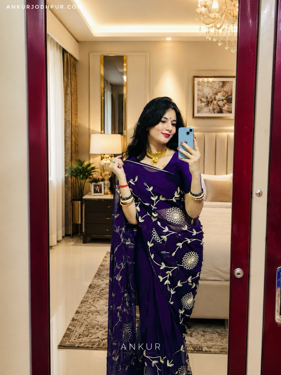 Purple in Jaal work Anvi