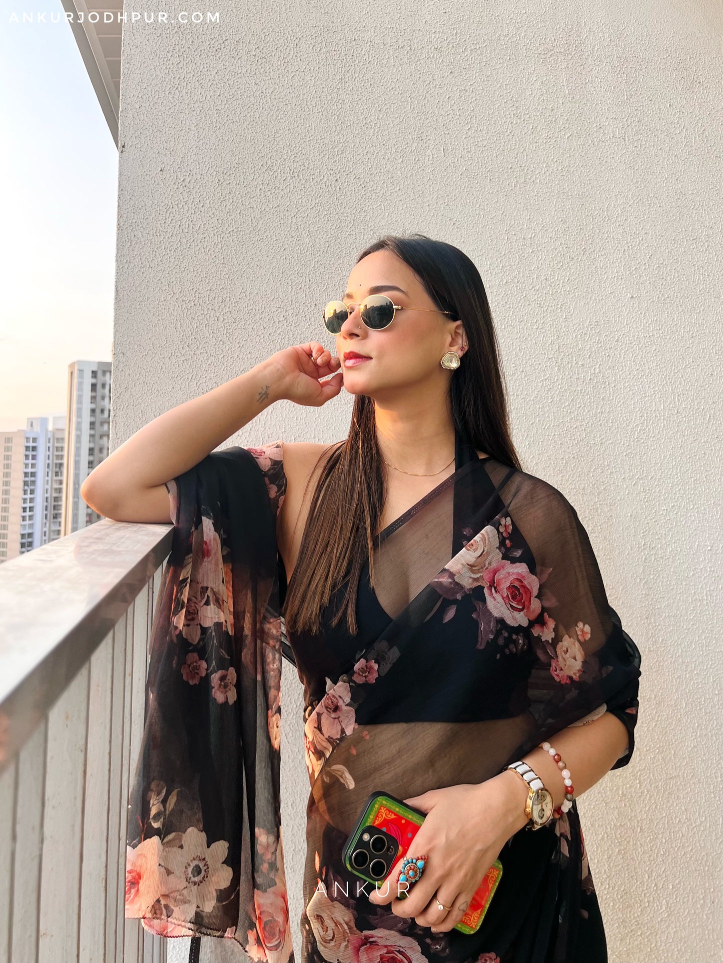 Soft Black Vintage Isha Chiffon