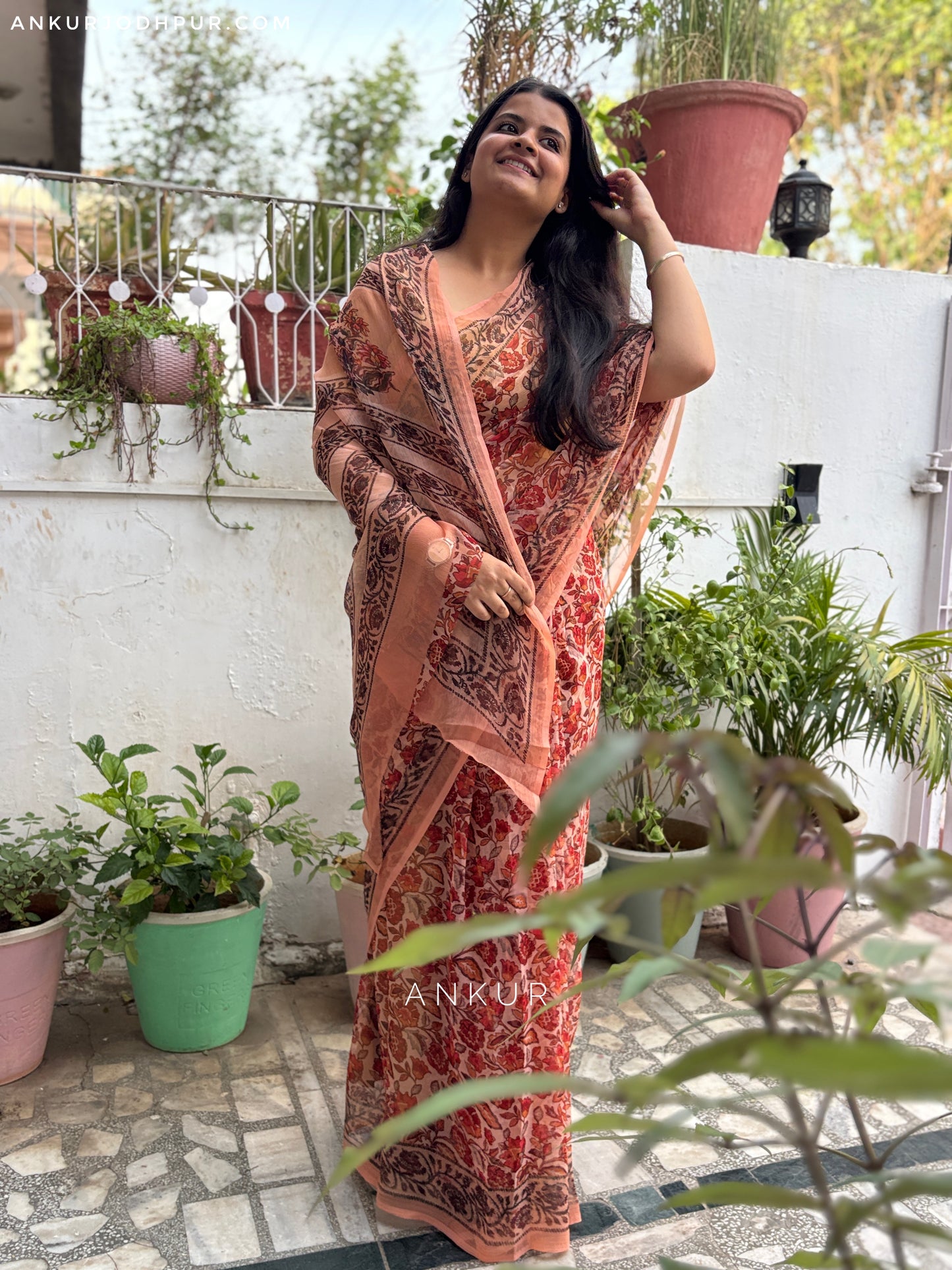Flowery Cotton Design Eleven Vintage Isha Chiffon