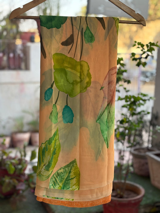 Almond Cream Art Latika Saree