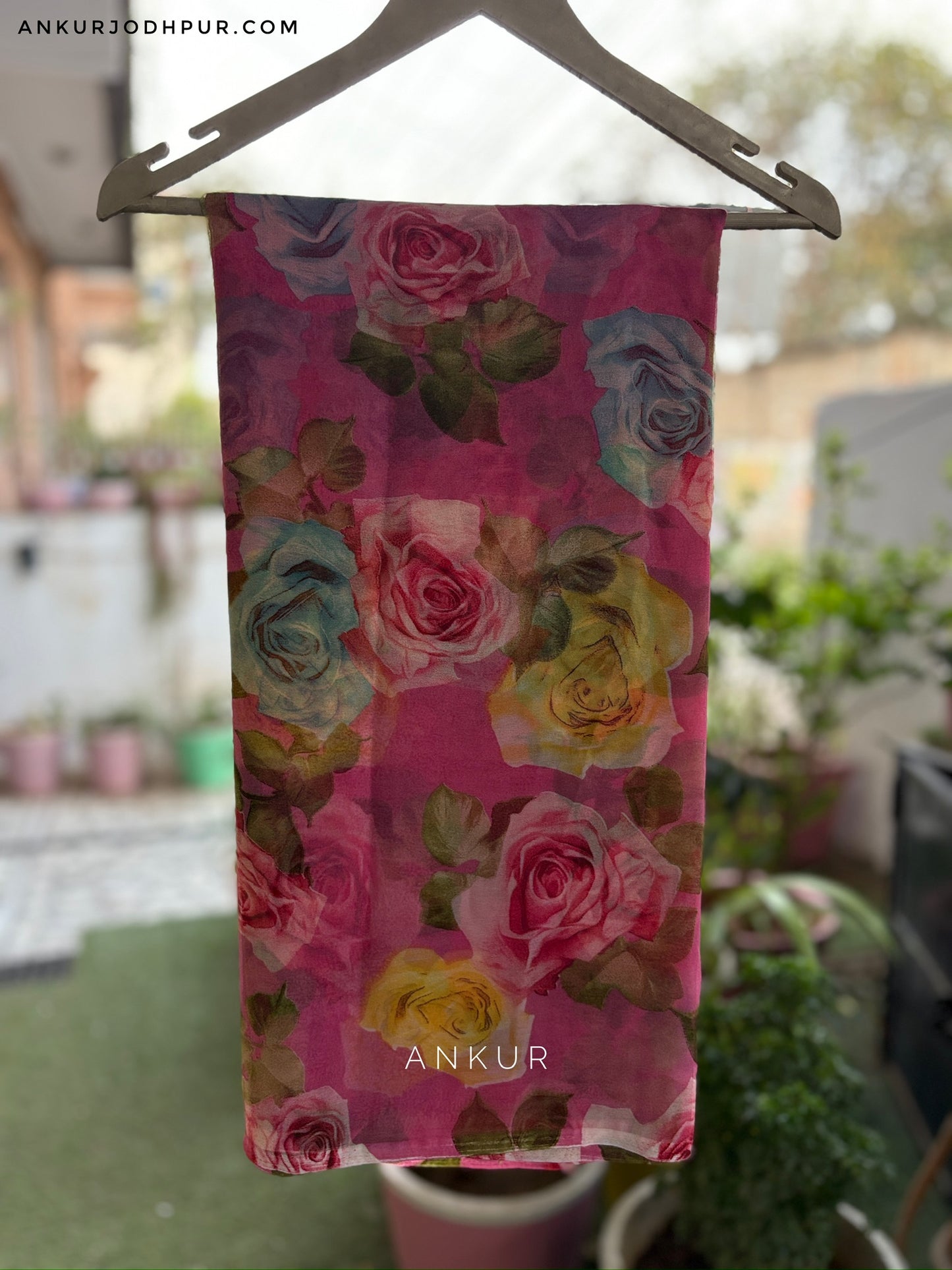 Multi Rose Onion Pink Flower Print