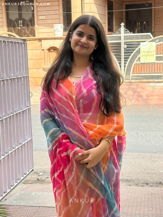 Colours of Tradition Vintage Isha Chiffon lehriya