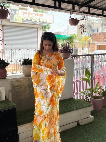 Natural Orange Forest Flower Print