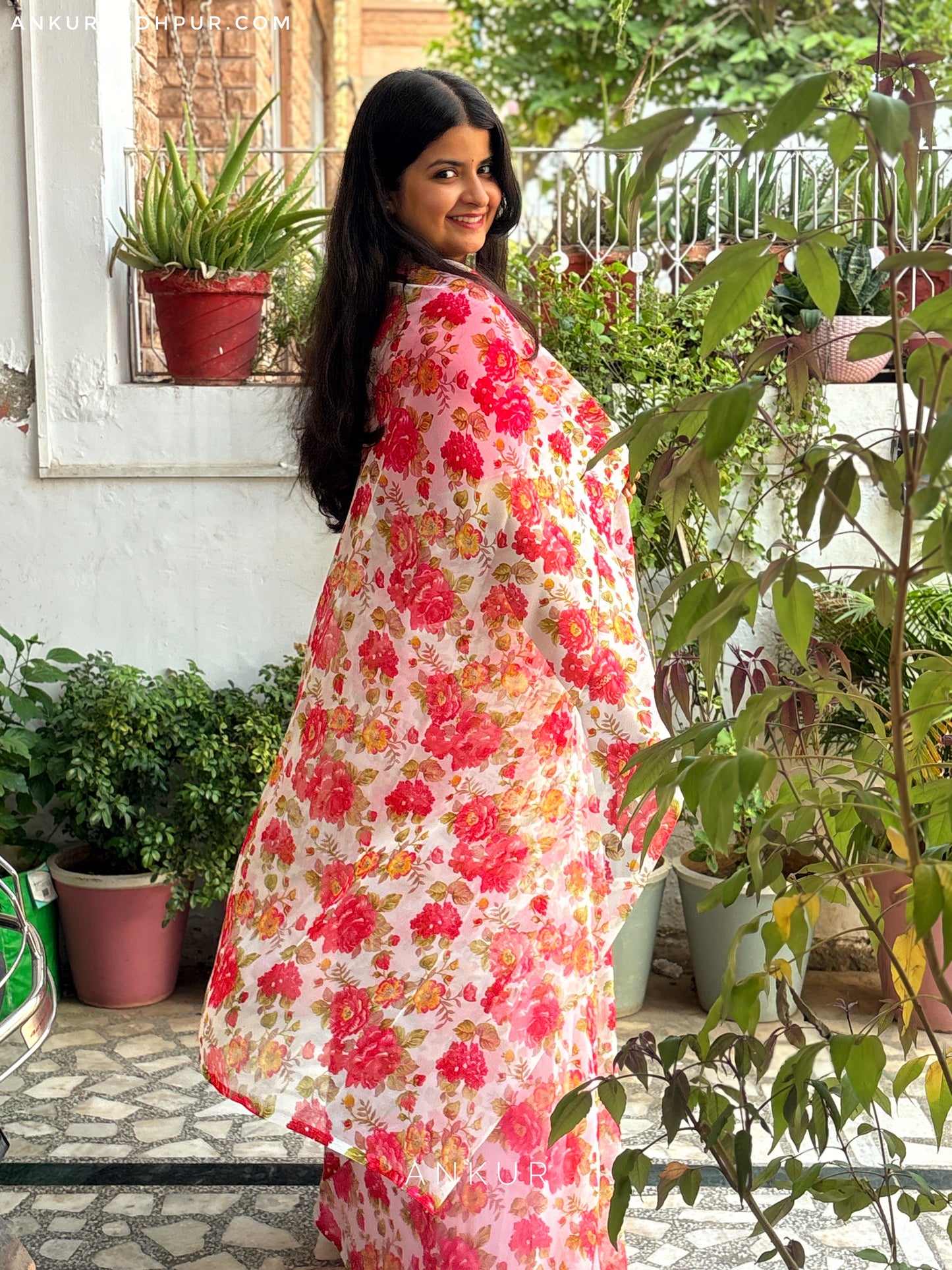 Cottage Red Flower Print