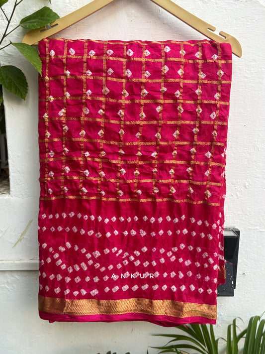 gulabi  rani Silk Bandhani