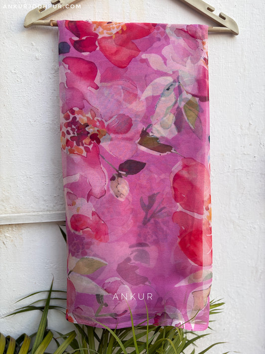 New Garden Pink Vintage Isha Chiffon