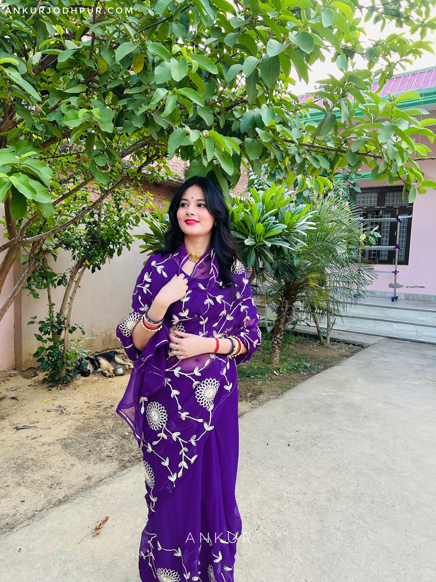Purple in Jaal work Anvi