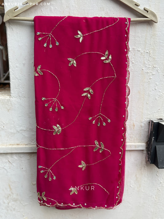Cherry rani Cut-dana Suhani 2.0 half pallu jaal work