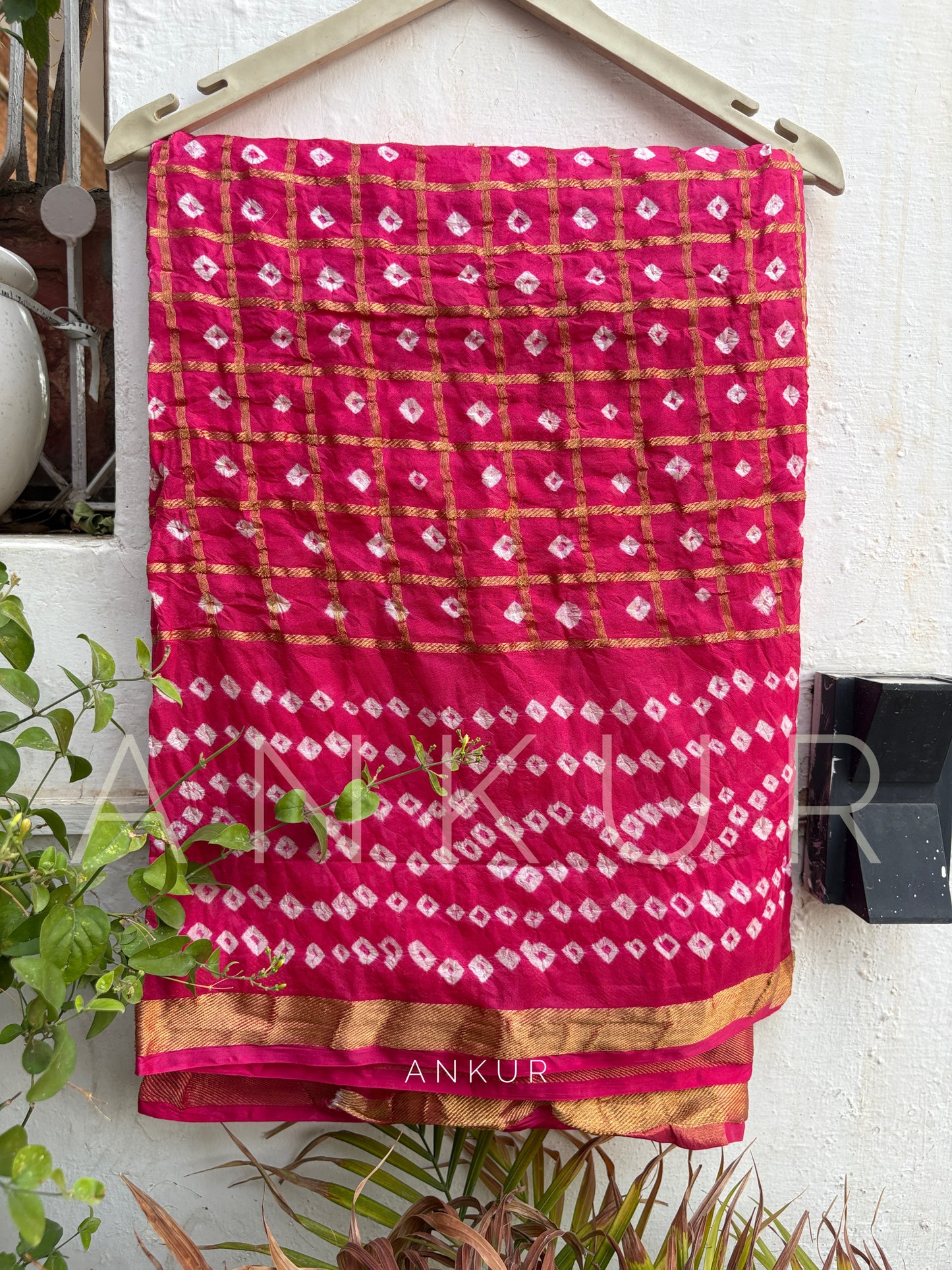 Light Magenta Silk Bandhani