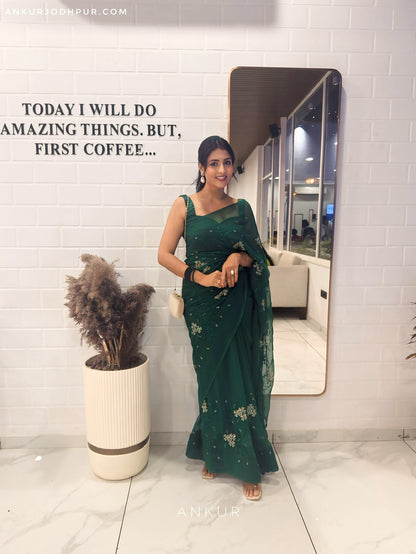 Olive Green Blossom Suhani