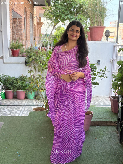 Sitara Work Lehriya Purple