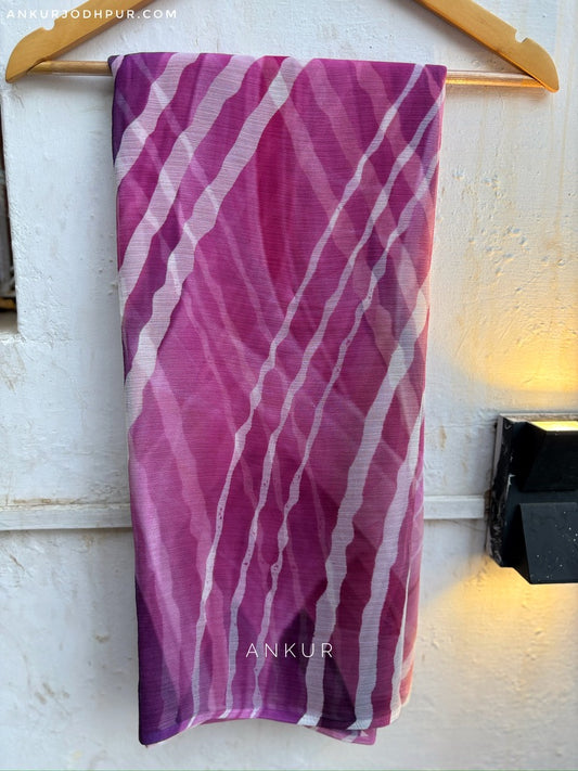 Purple double shade Leheriya Print Vintage Isha Chiffon lehriya