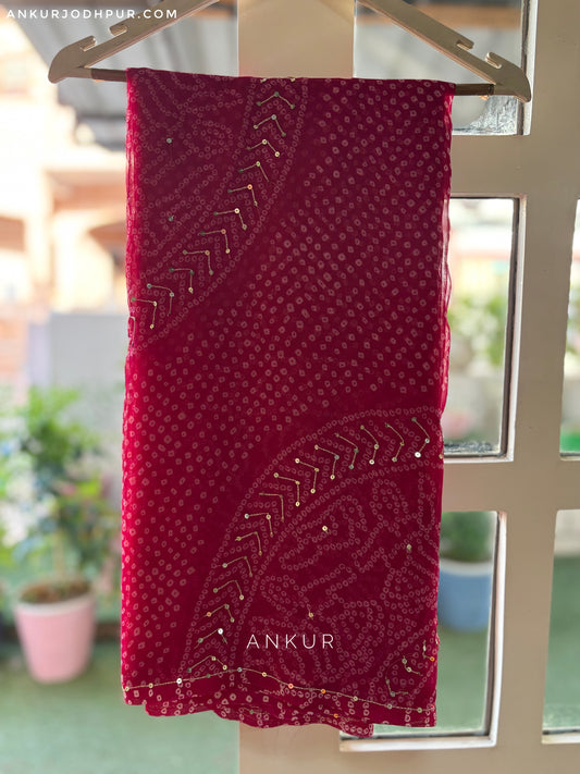 Queen Glow Rani Bandhani zari work Suhani