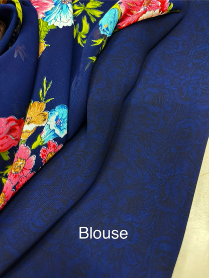 Inky Blue Latika Saree