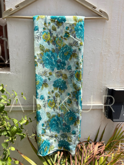 Cottage Blue Flower Print