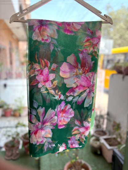 Double shaded Green Flower Print
