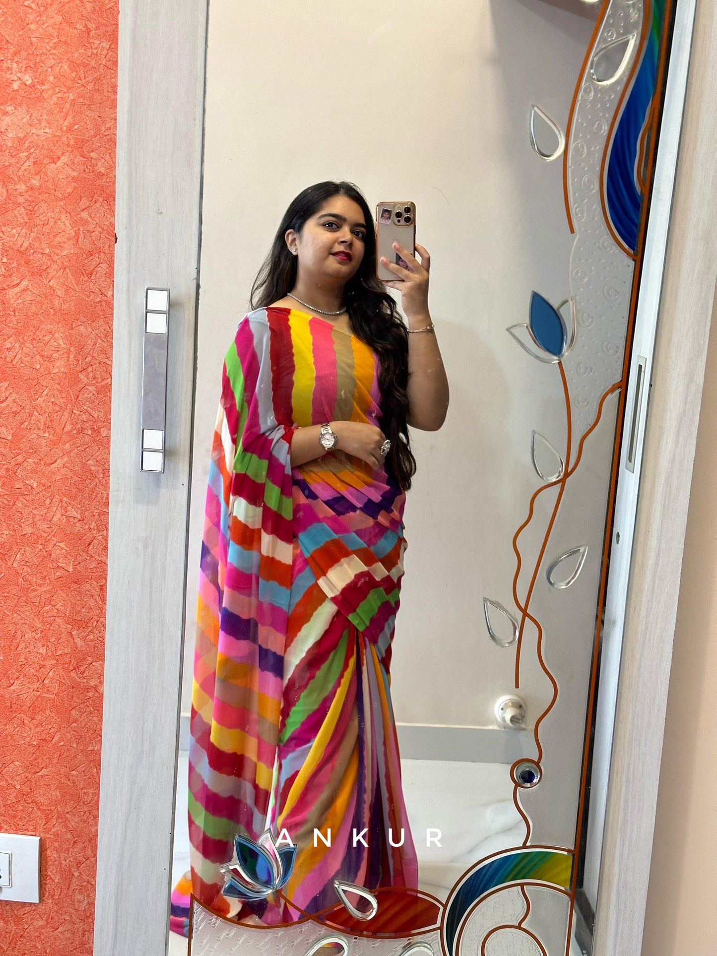 Multi colour Lehriya latika