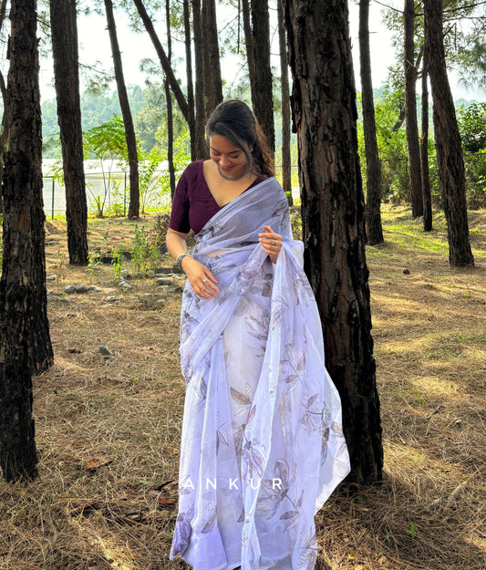 Lavender Sketch Vintage Isha Chiffon