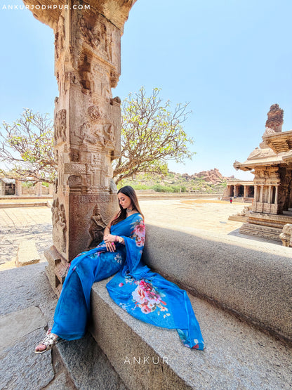 New Blue Vintage Isha Chiffon