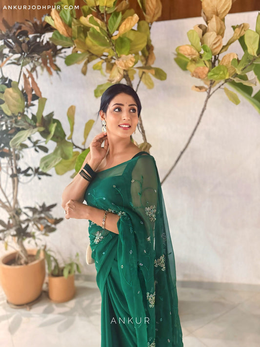 Olive Green Blossom Suhani
