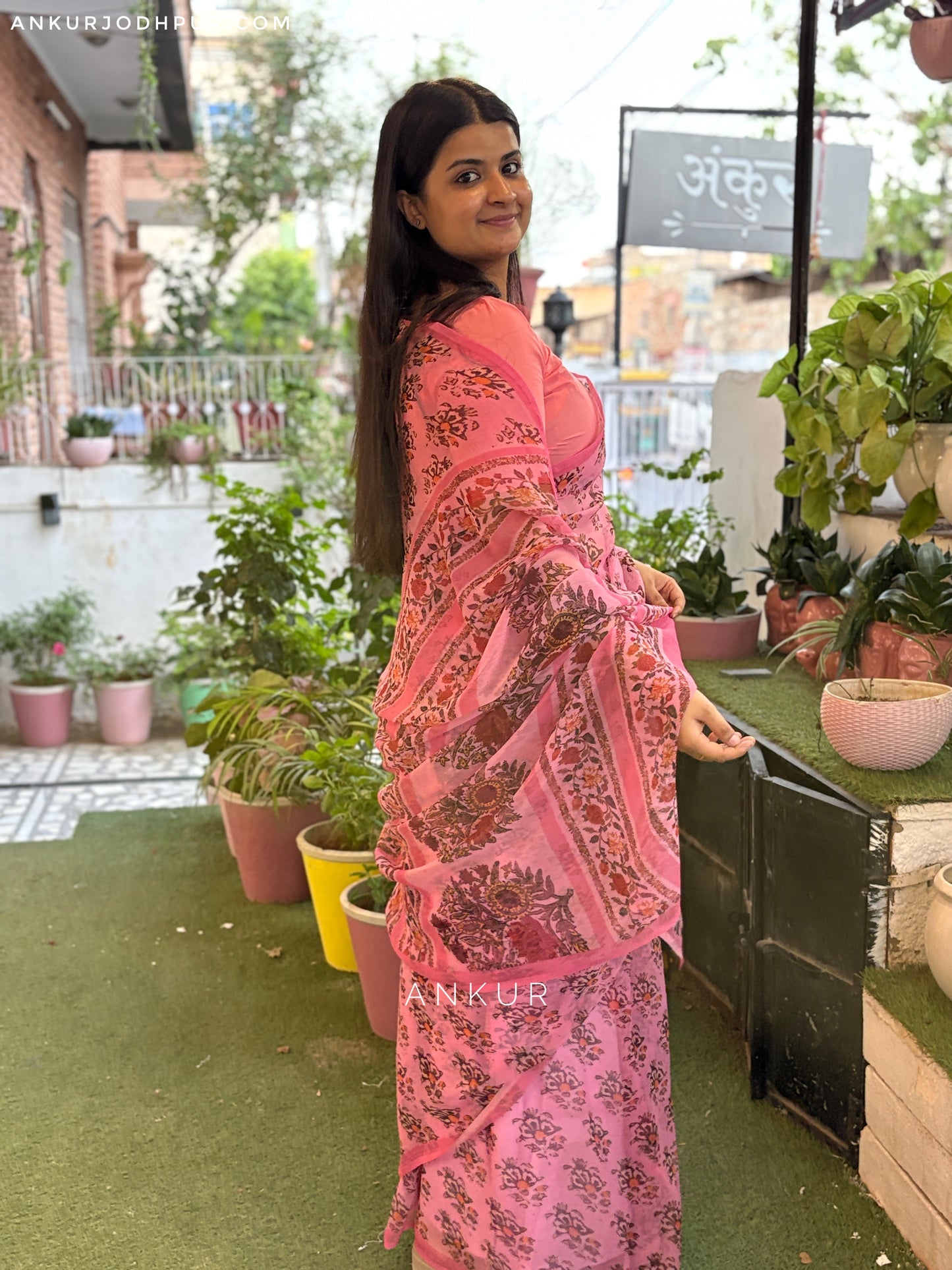 Flowery Cotton Design five Vintage Isha Chiffon