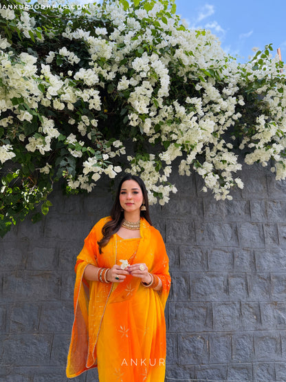 Kesariya Rajshree Tipki 2.0 ( with blouse )