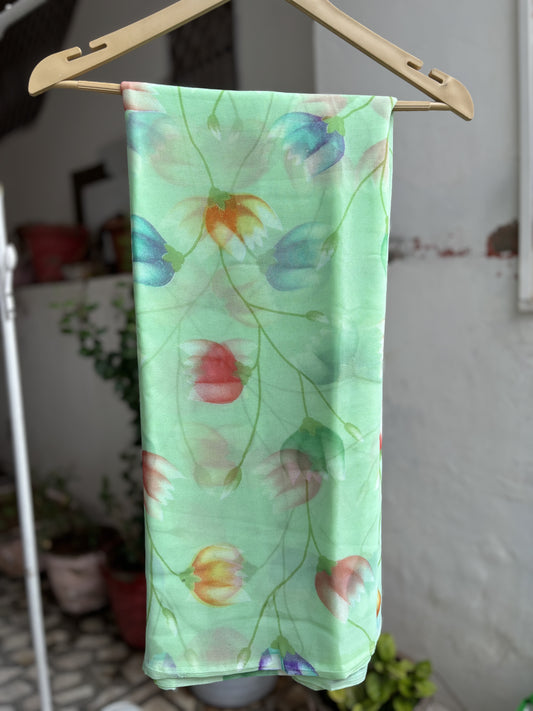 Mint Green Tulip Flower Print