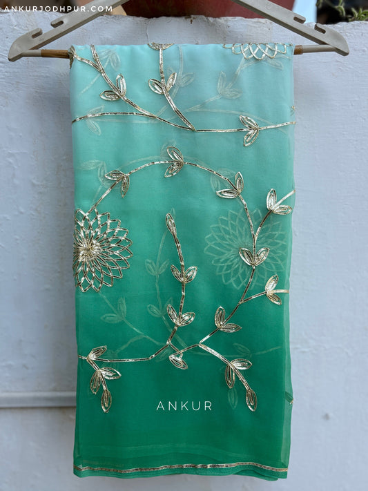Zarqa Emerald in Jaal work Anvi