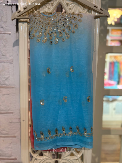 Blue Pink Shaded Yamini Limited Edition ( with blouse )