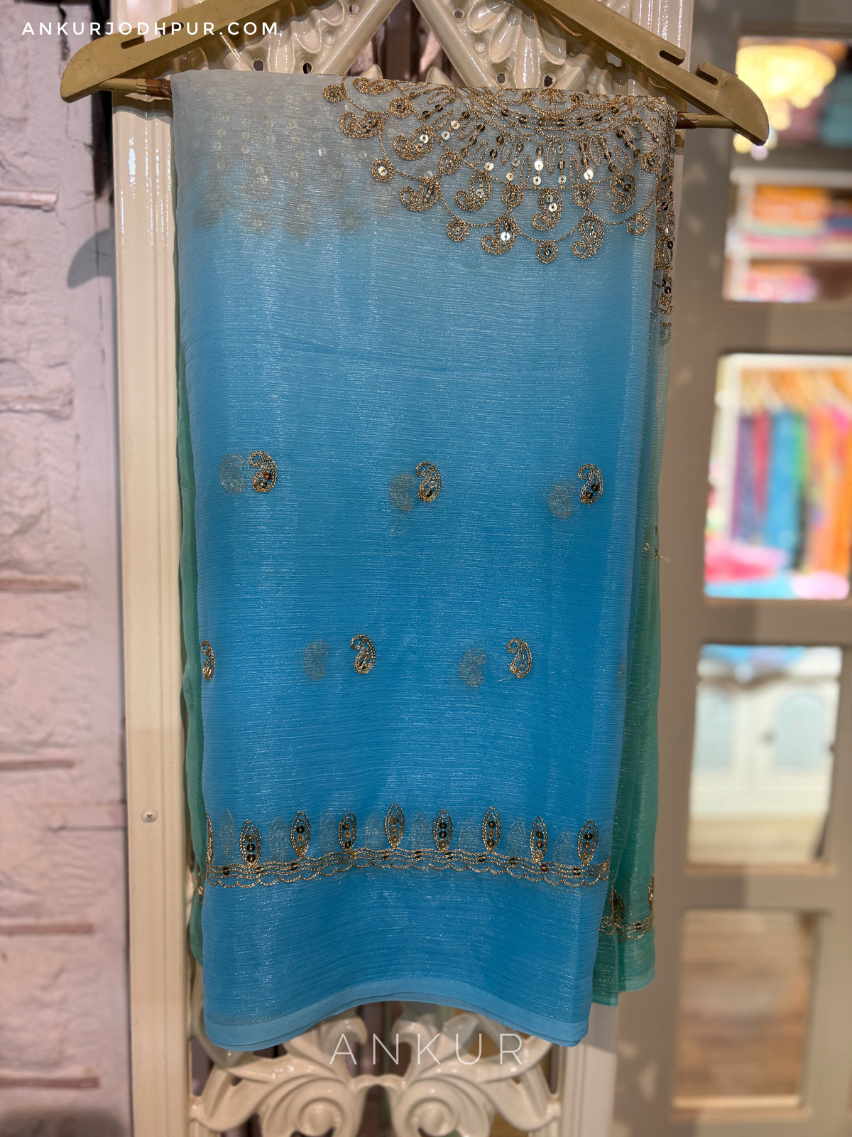 Blue Sea Green Shaded Yamini Limited Edition ( with blouse )