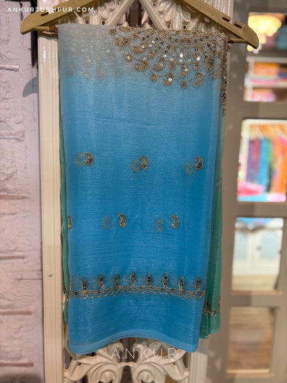 Blue Sea Green Shaded Yamini Limited Edition ( with blouse )