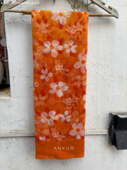 Autumn Orange Shaded Flower Print
